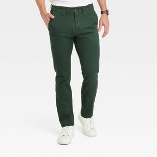 Men's Every Wear Slim Fit Chino Pants - Goodfellow & Co Forest Green 30x30