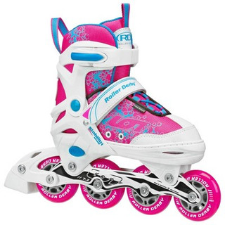 New - Roller Derby ION 7.2 Girls' Adjustable Inline Skate - Pink/White/Blue S