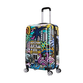 New - InUSA Lightweight Hardside Medium Checked Spinner Suitcase - Miami