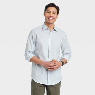 Men's Performance Dress Long Sleeve Button-Down Shirt - Goodfellow & Co Gray M
