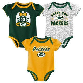 NFL Green Bay Packers Baby Girls' Onesies 3pk Set - 0-3M