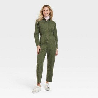 Women's Button-Front Coveralls - Universal Thread Green 12
