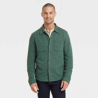 Men's Knit Shirt Jacket - Goodfellow & Co Dark Green XL