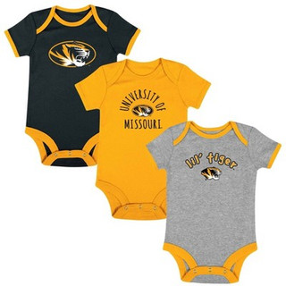 NCAA Missouri Tigers Infant 3pk Bodysuit - 3-6M