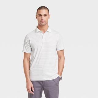 New - Men's Performance Polo Shirt - Goodfellow & Co White/Striped XL