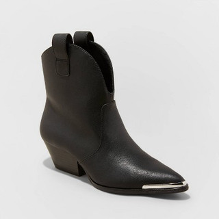 Women's Henley Ankle Western Boots - Universal Thread Black 6.5