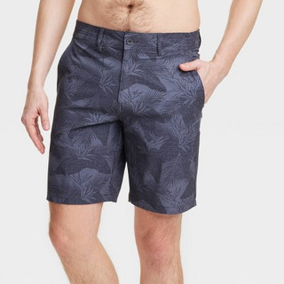 Men's 9" Leaf Printed Hybrid Swim Shorts - Goodfellow & Co™ Dark Gray 36
