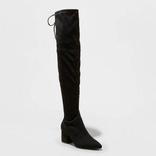 Women's Greta Tall Dress Boots - A New Day Black 7.5