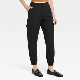 Women's High-Rise Ankle Jogger Pants - A New Day Black 2