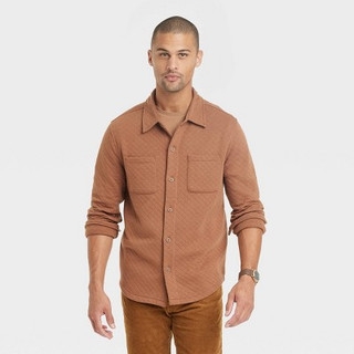 Men's Knit Shirt Jacket - Goodfellow & Co Dark Brown XXL