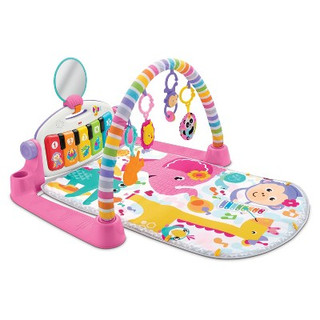 New - Fisher-Price Deluxe Kick & Play Piano Gym Playmat - Pink