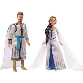 New - Disney Wish King Magnifico & Queen Amaya of Rosas Dolls 2-Pack, Posable Fashion Dolls in Removable Outfits