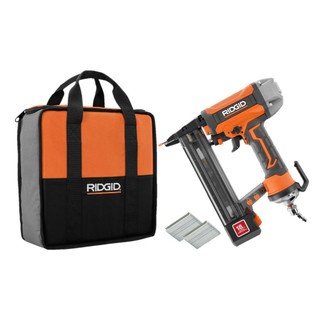 Like New -  RIDGID R150FSF 18-Gauge 1.5 Finish Stapler, Contractors Bag with Staples (200ct)