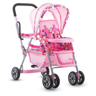 New - Joovy Baby Doll Caboose Tandem Stroller - Pink Dot