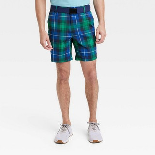 Men's Plaid Golf Shorts 8" - All in Motion™ Green 40