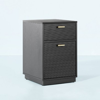 New - Grooved Wood 2-Drawer Vertical Filing Cabinet - Black - Hearth & Hand with Magnolia