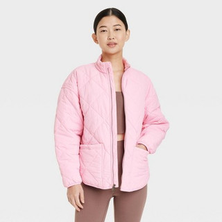 Women's Quilted Puffer Jacket - All In Motion Pink XS