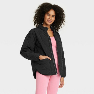 Women's Quilted Puffer Jacket - All In Motion Black XL