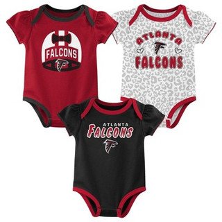 NFL Atlanta Falcons Baby Girls' Onesies 3pk Set - 3-6M