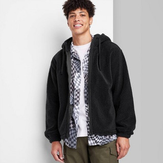 Men's Regular Fit Hooded Zip-Up Sweatshirt - Original Use Black M