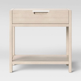New - Porto Nightstand with Drawer Bleached Wood - Project 62