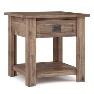 Open Box 22" Garret End Table Rustic Natural Aged Brown - WyndenHall