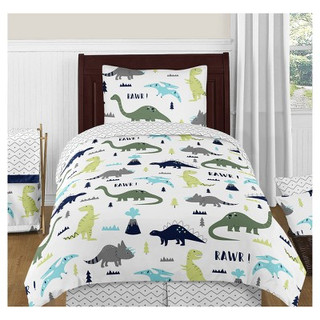 New - Blue & Green Mod Dinosaur Comforter Set (Twin) - Sweet Jojo Designs