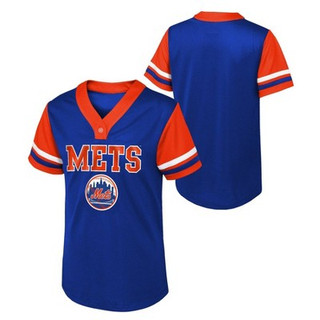 MLB New York Mets Girls' Henley Team Jersey - S