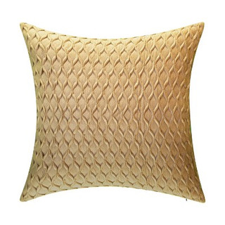 20"x20" Oversize Fishnet Ruched Velvet Square Throw Pillow Taupe - Edie@Home