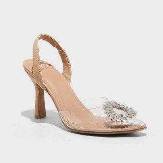 Women's Misty Slingback Heels - A New Day Clear 6.5