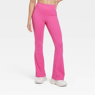 Women's Rib Flare Leggings - JoyLab Pink XXL