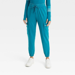 Women's French Terry Cargo Joggers - JoyLab Blue L