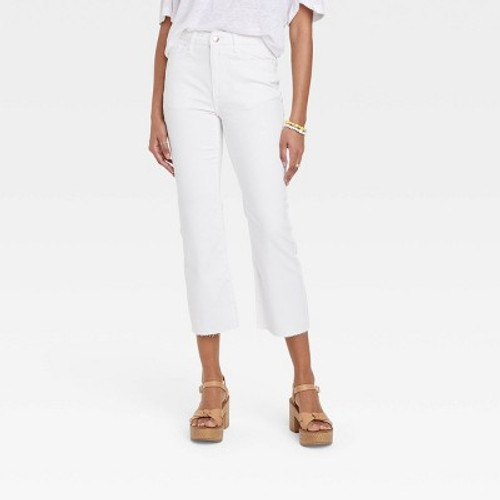 New - Women's High-Rise Bootcut Jeans - Universal Thread White 12