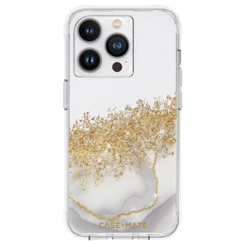 Open Box Case-Mate Apple iPhone 14 Pro Max Case- White/Gold Karat Marble