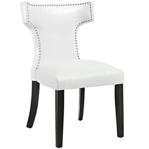 New - Curve Vinyl Upholstered Dining Chair White - Modway