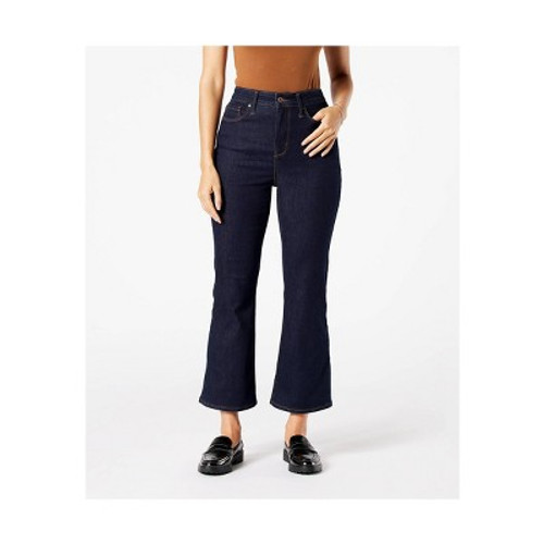 New - DENIZEN from Levi's Women's High-Rise Sculpting Cropped Flare Jeans - Runaway Rinse 14