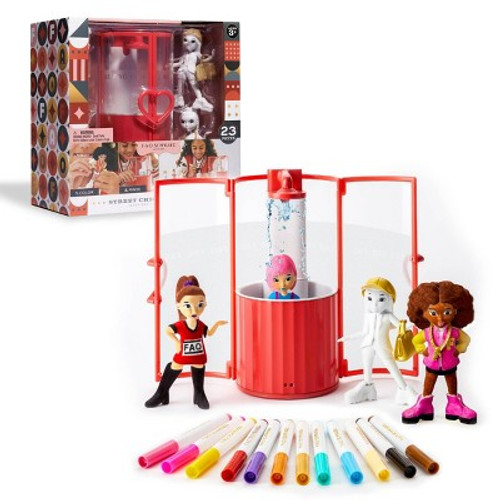 Open Box FAO Schwarz Street Chic Fashionistas Wash-And-Color Design Dolls 23pc