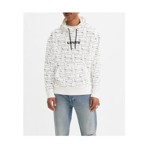 New - Levi's Men's Batwing Logo Relaxed Fit Pullover Sweatshirt - White S
