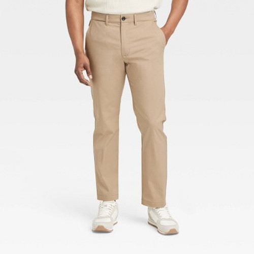 New - Men's Big & Tall Slim Fit Tech Chino Pants - Goodfellow & Co Tan 32x36