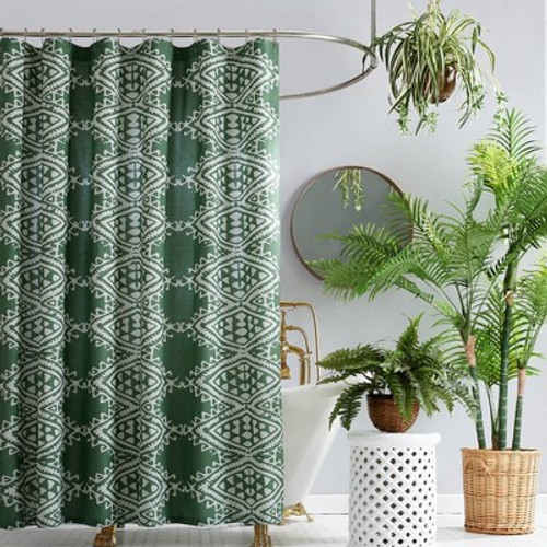 New - Aisha Shower Curtain Green - Jungalow by Justina Blakeney