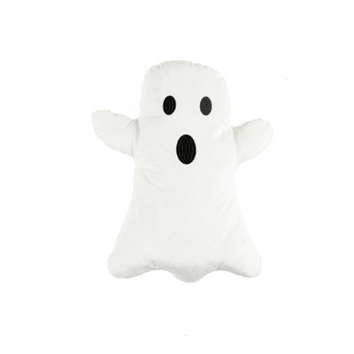 New - 16"x18" Ghost Shape Halloween Novelty Throw Pillow White/Black - Lush Décor