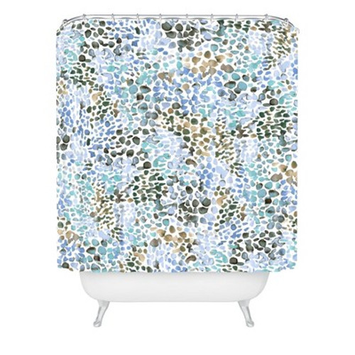 New - Blue Speckled Painting Watercolor Stains Shower Curtain Blue - Deny Designs