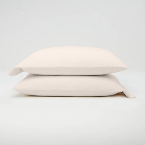 New - King Jersey Solid Pillowcase Set Natural - Casaluna