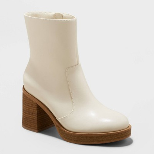 New - Women's Jenna Platform Boots - Universal Thread Off-White 9