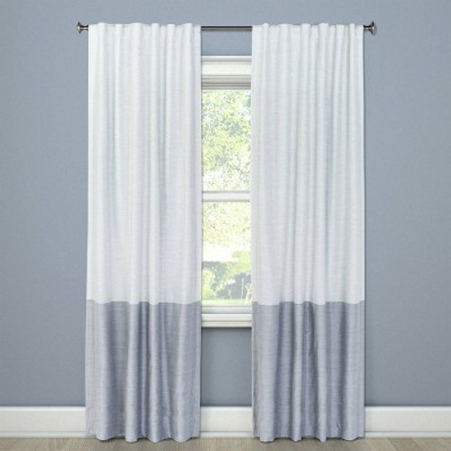 New - 108"x50" Blackout Color Block Curtain Panel Gray - Project 62