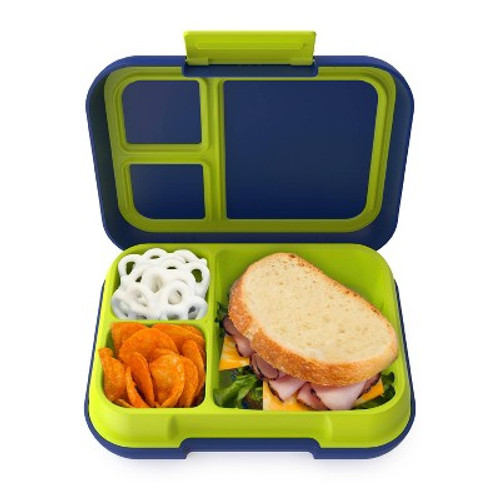 New - Bentgo Pop Leak-Proof Bento-Style Lunch Box with Removable Divider-3.4 Cup - Navy Blue/Chartreuse