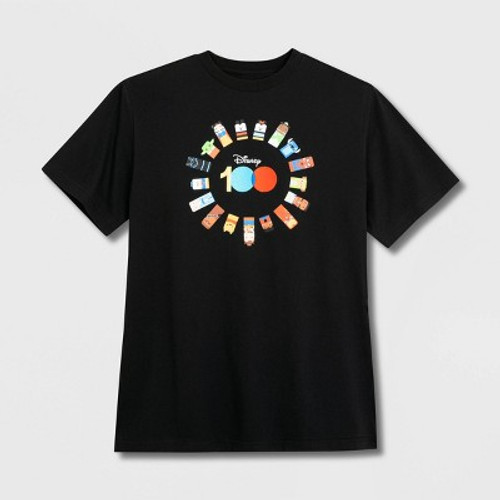 New - Adult Disney 100 Unified Characters Short Sleeve Graphic T-Shirt - Black XS - Disney Store