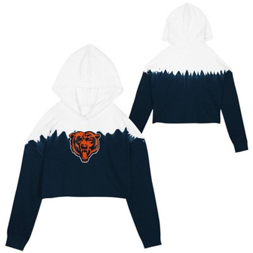 New - NFL Chicago Bears Girls' Crop Hooded Sweatshirt - M