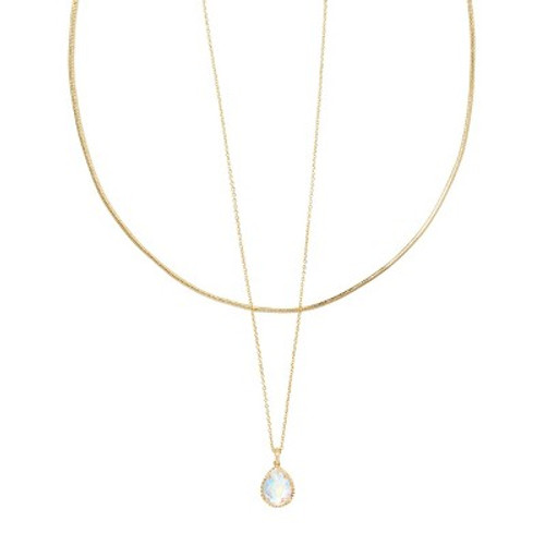 New - Kendra Scott Sami 14K Gold Over Brass Multi-Strand Necklace - Dichroic Glass