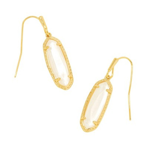 New - Kendra Scott Eva 14K Gold Over Brass Drop Earrings - Mother of Pearl